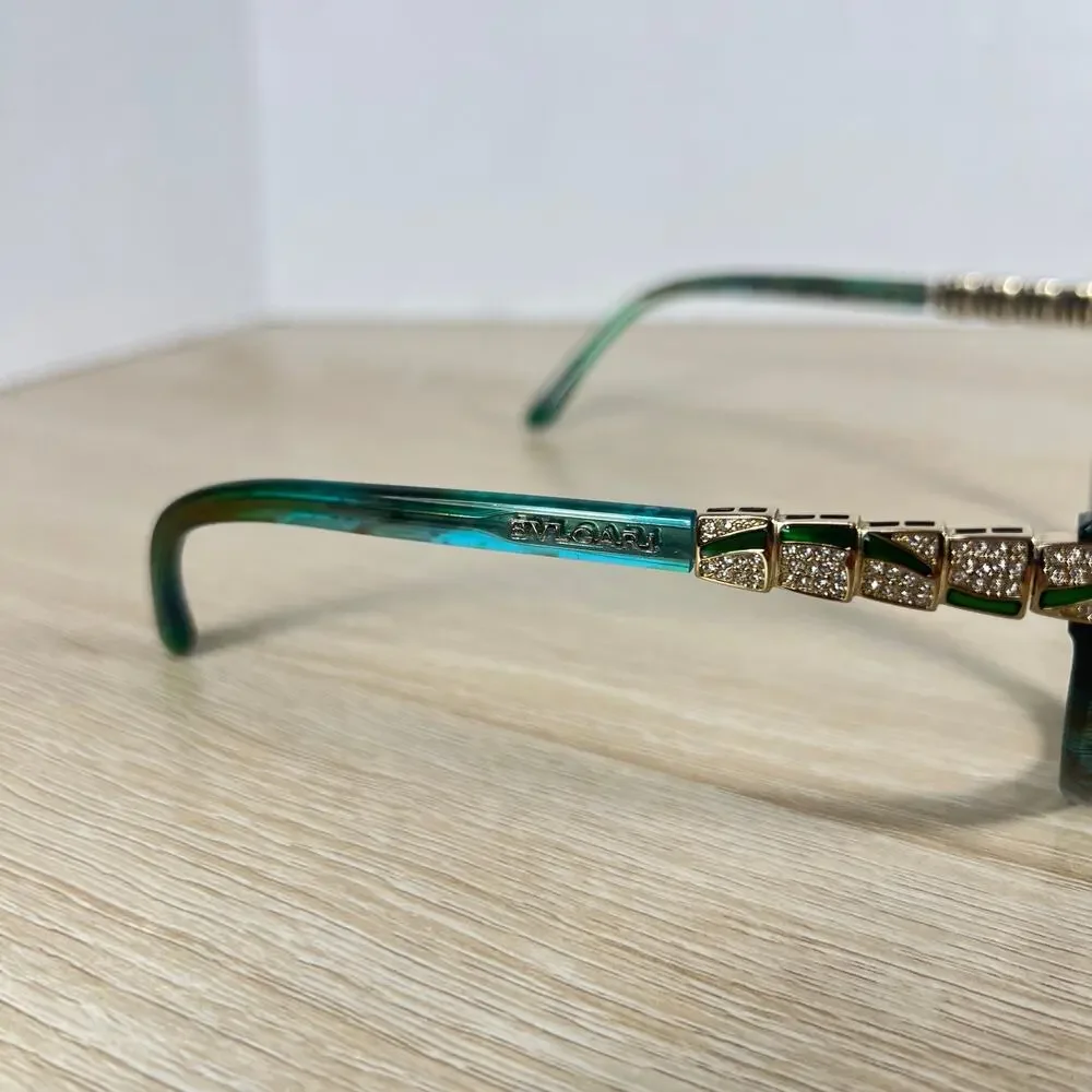 Bvlgari 8143-B 5340/8E Sunglasses Frames Only Blue Brown Multicolor 55-17-135